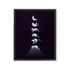 Cat Landscape 103: Falling Cat Moon Framed Canvas Print Gallery Image 6