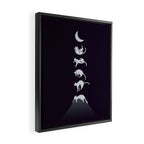 Cat Landscape 103: Falling Cat Moon Framed Canvas Print Gallery Image 2