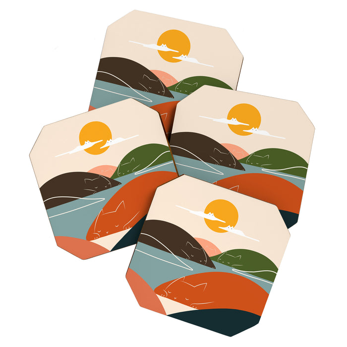 Cat Landscape 104 Coaster Gallery Image 1