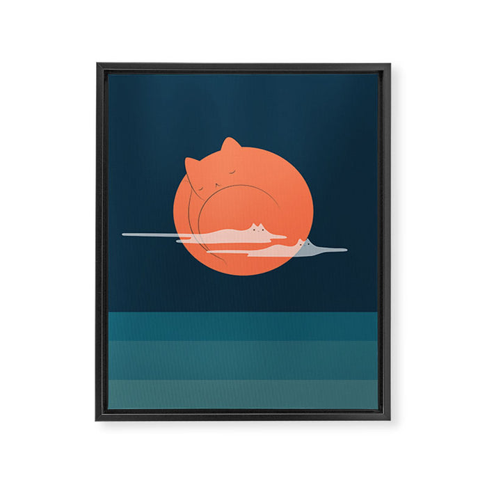 Cat Landscape 105 Framed Canvas Print Gallery Image 1