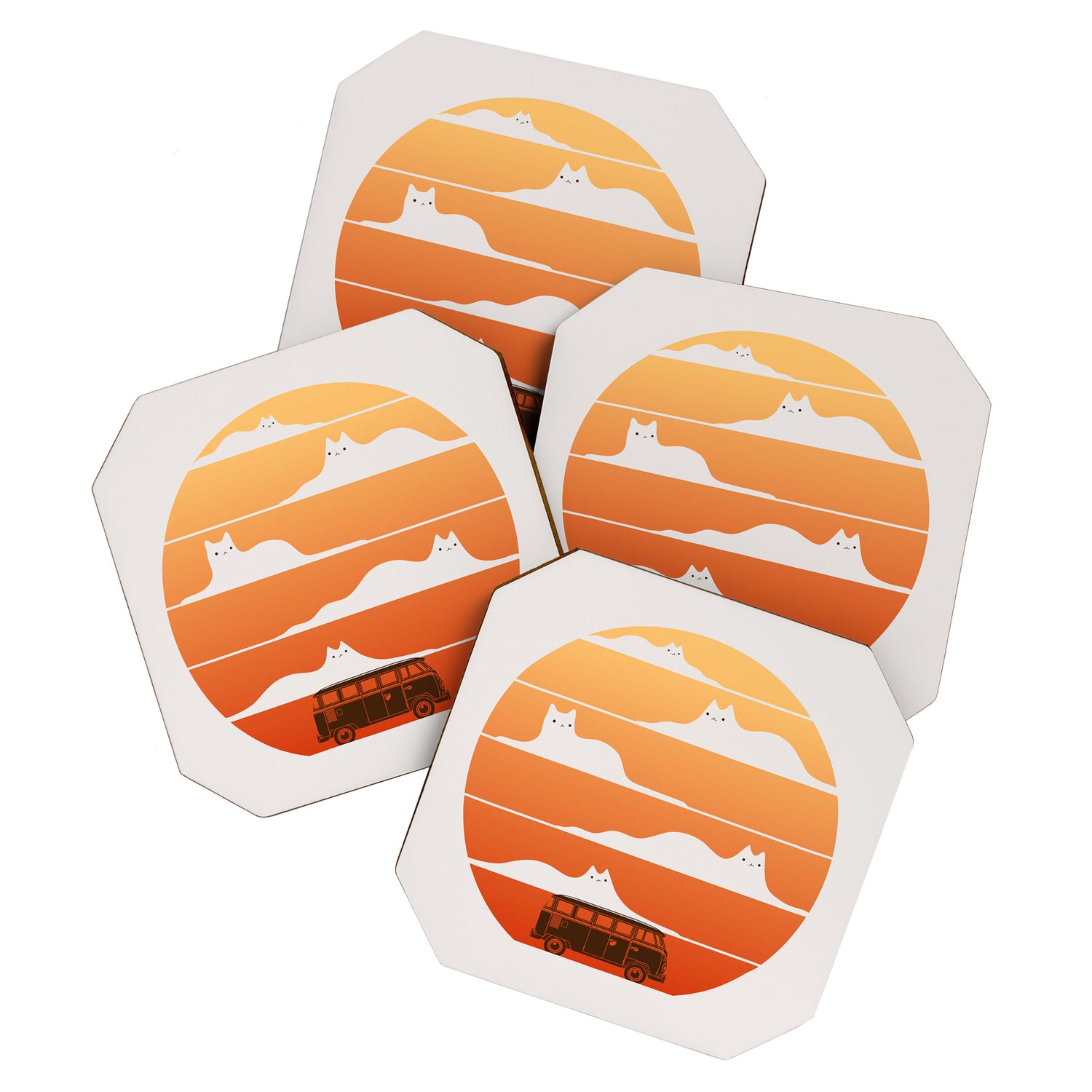 Cat Landscape 106 Coaster Gallery Image 1