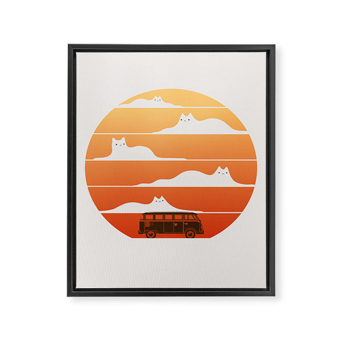 Cat Landscape 106 Framed Canvas Print Gallery Image 1