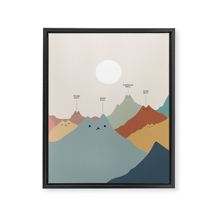 Cat Landscape 115: Himeowlaya Framed Canvas Print Gallery Image 1