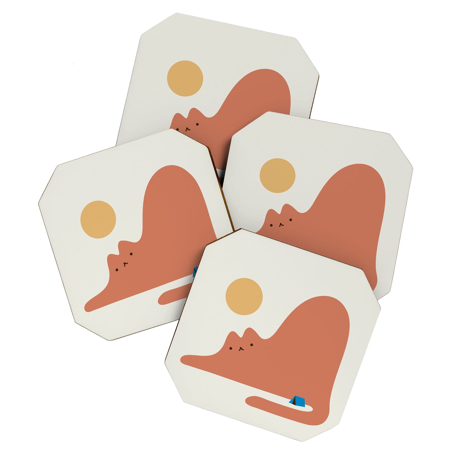 Cat Landscape 118C: Purrfect Campsite C Coaster Gallery Image 1