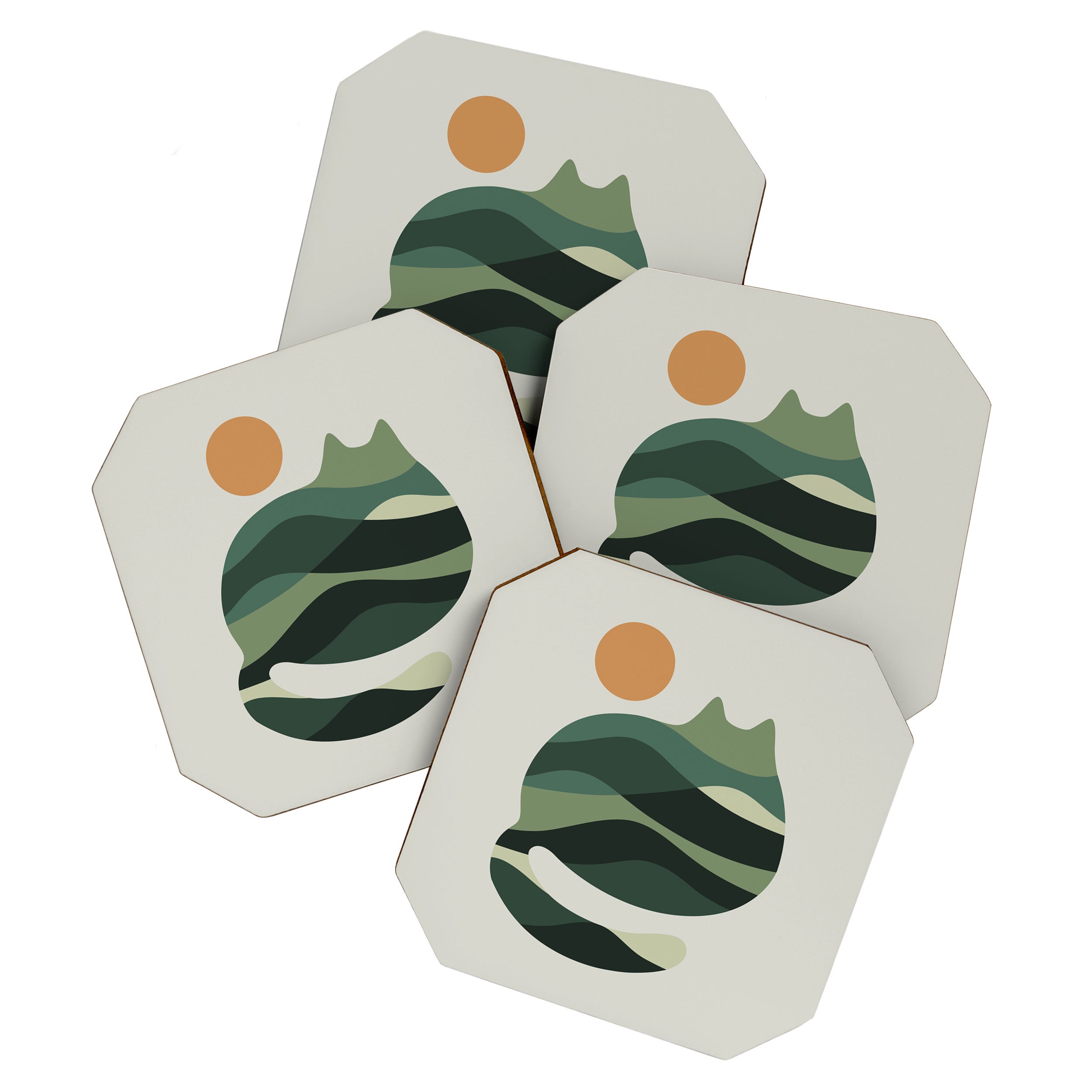 Cat Landscape 122 Coaster Gallery Image 1