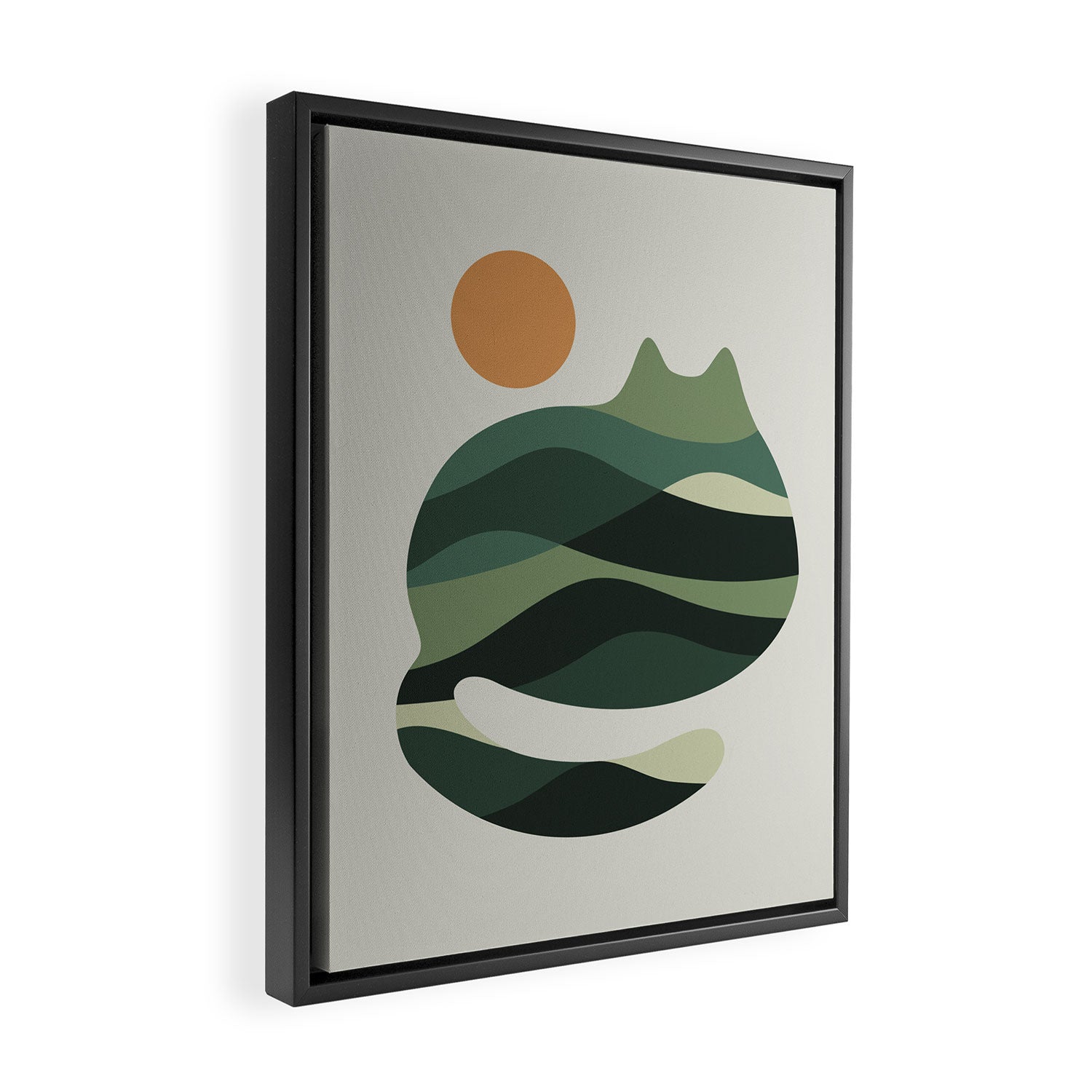 Cat Landscape 122 Framed Canvas Print Gallery Image 2