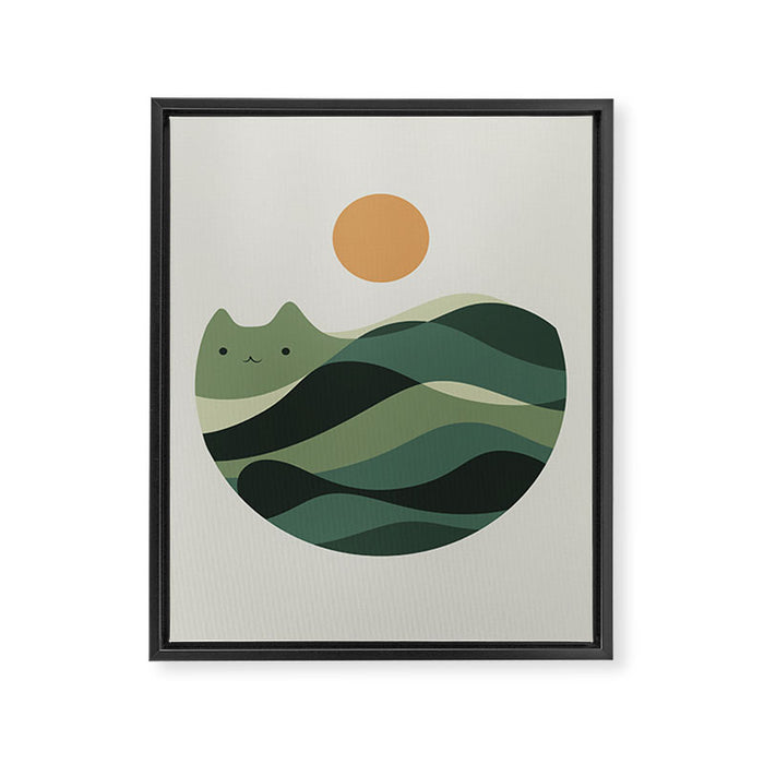 Cat Landscape 123 Framed Canvas Print Gallery Image 1