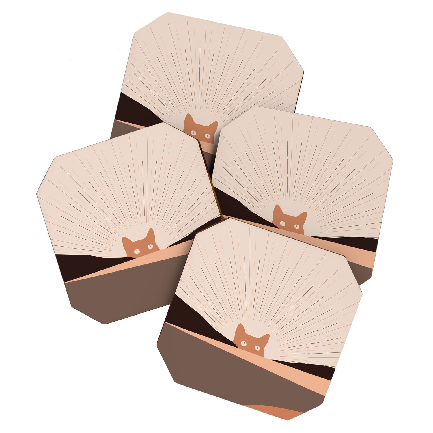 Cat Landscape 124 Coaster Gallery Image 1