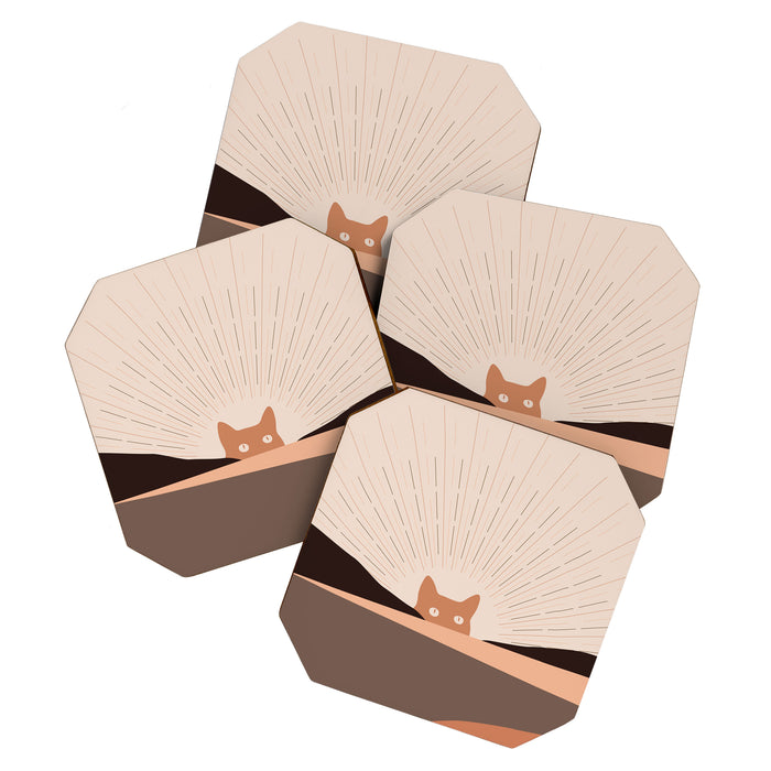 Cat Landscape 124 Coaster Gallery Image 1