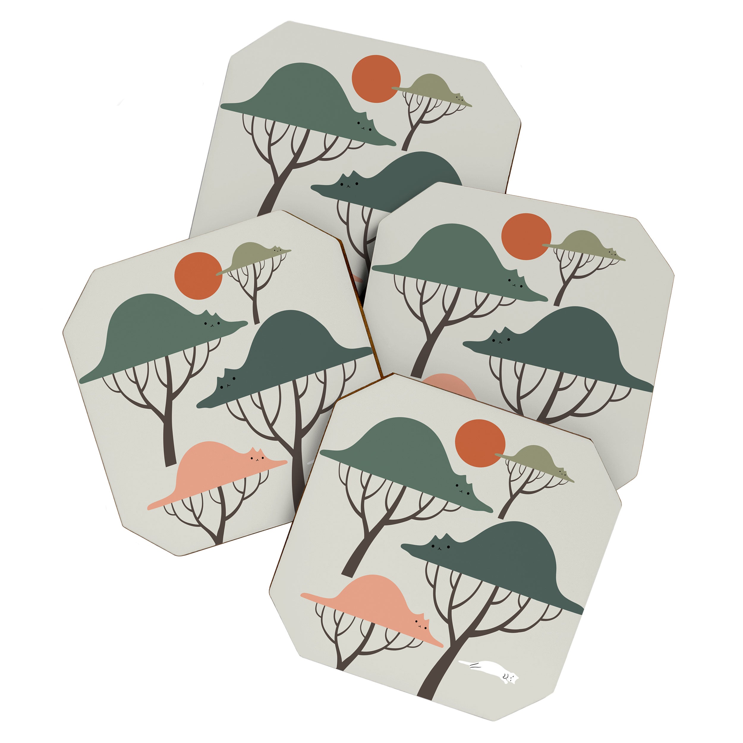 Cat Landscape 128 Coaster Gallery Image 1