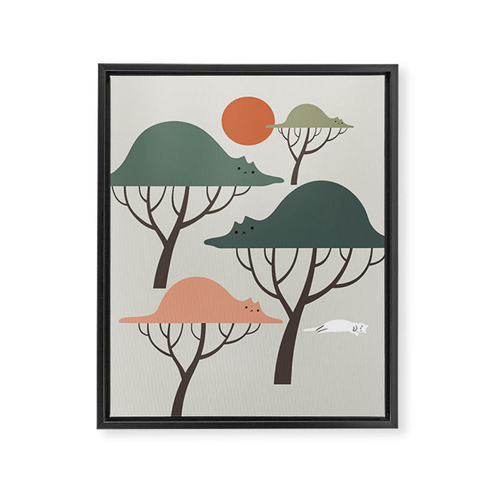 Cat Landscape 128 Framed Canvas Print Gallery Image 1