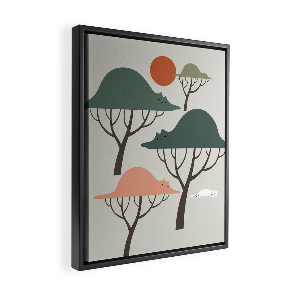 Cat Landscape 128 Framed Canvas Print Gallery Image 2