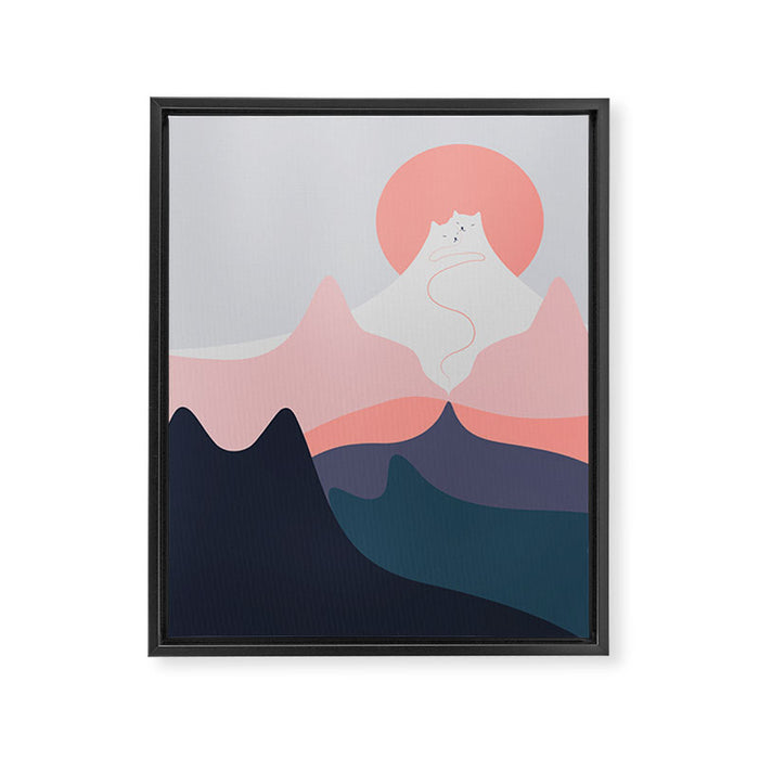Cat Landscape 129 Framed Canvas Print Gallery Image 1
