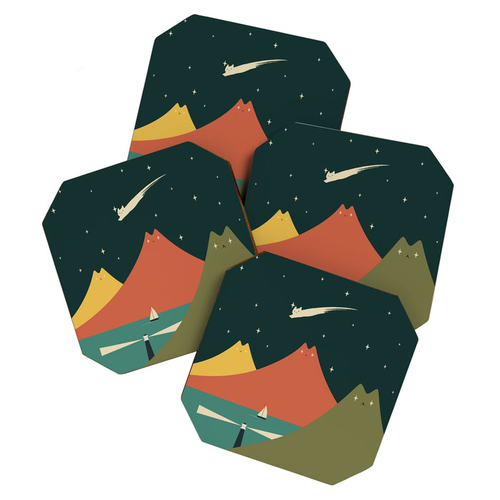 Cat Landscape 130 Coaster Gallery Image 1