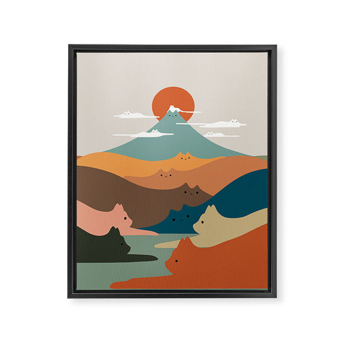 Cat Landscape 132 Framed Canvas Print Gallery Image 1