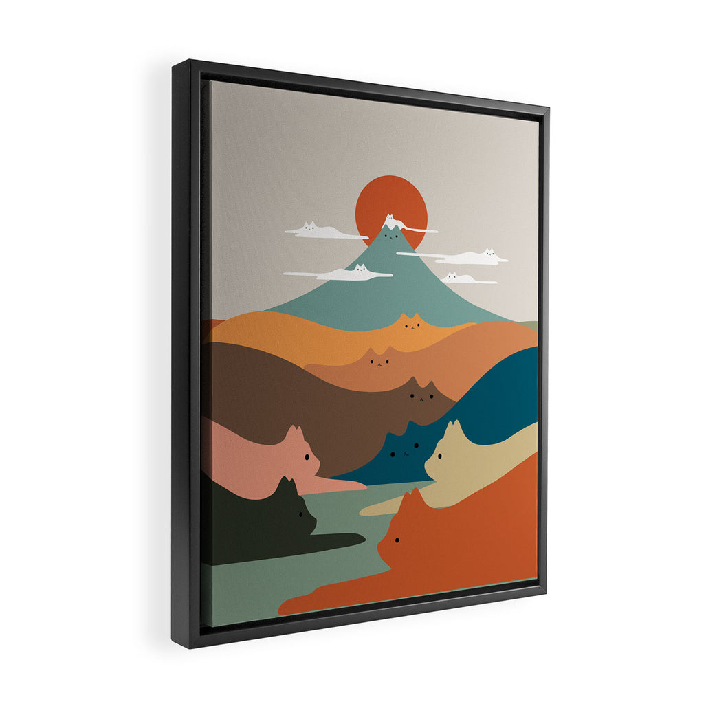 Cat Landscape 132 Framed Canvas Print Gallery Image 2