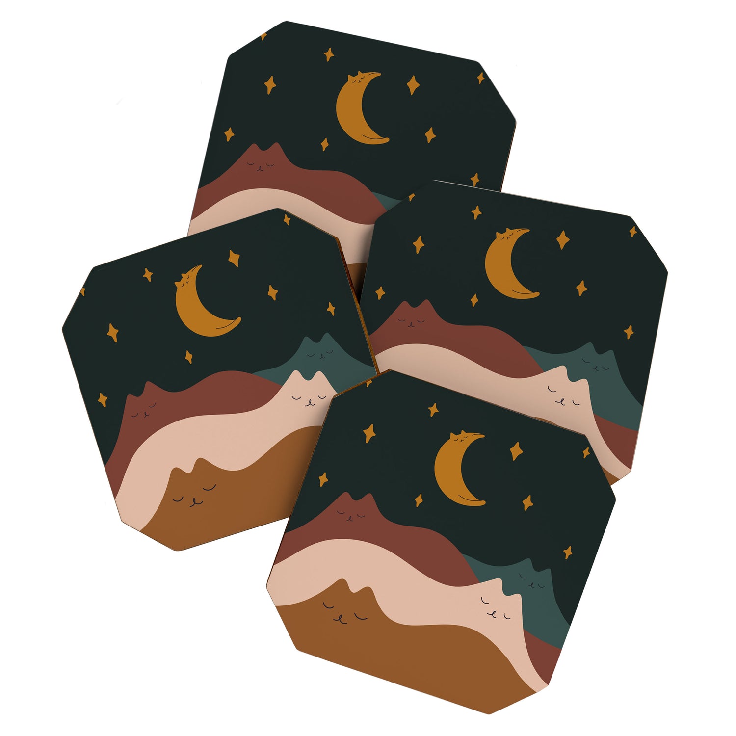 Cat Landscape 133 Coaster Gallery Image 1