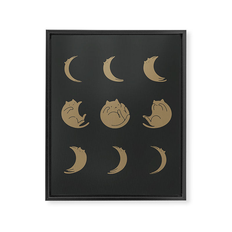 Cat Landscape 136: Cat Moon Framed Canvas Print Gallery Image 8