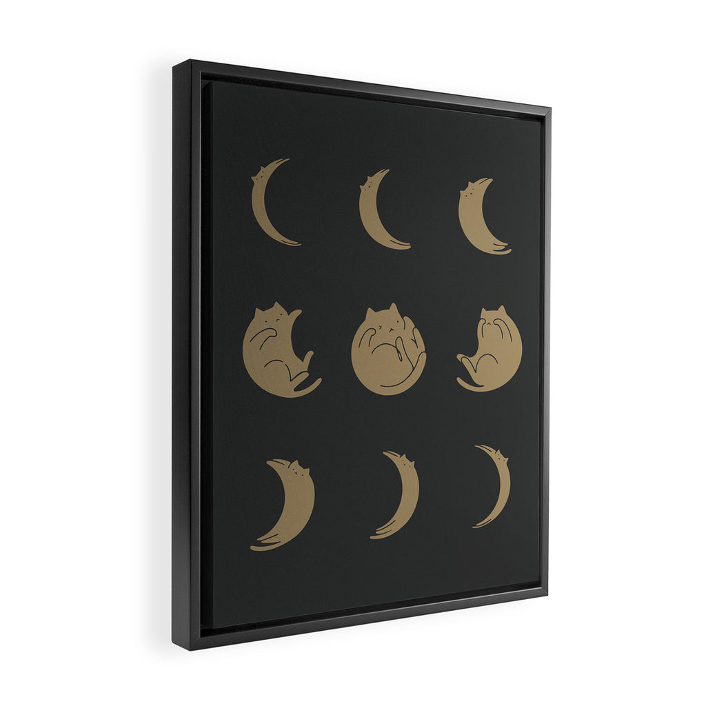 Cat Landscape 136: Cat Moon Framed Canvas Print Gallery Image 2