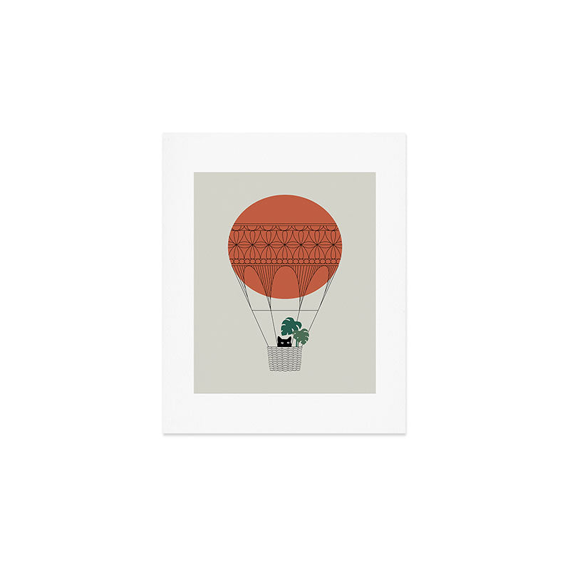 Cat Landscape 138: Hot Sun Balloon Art Print Gallery Image 1