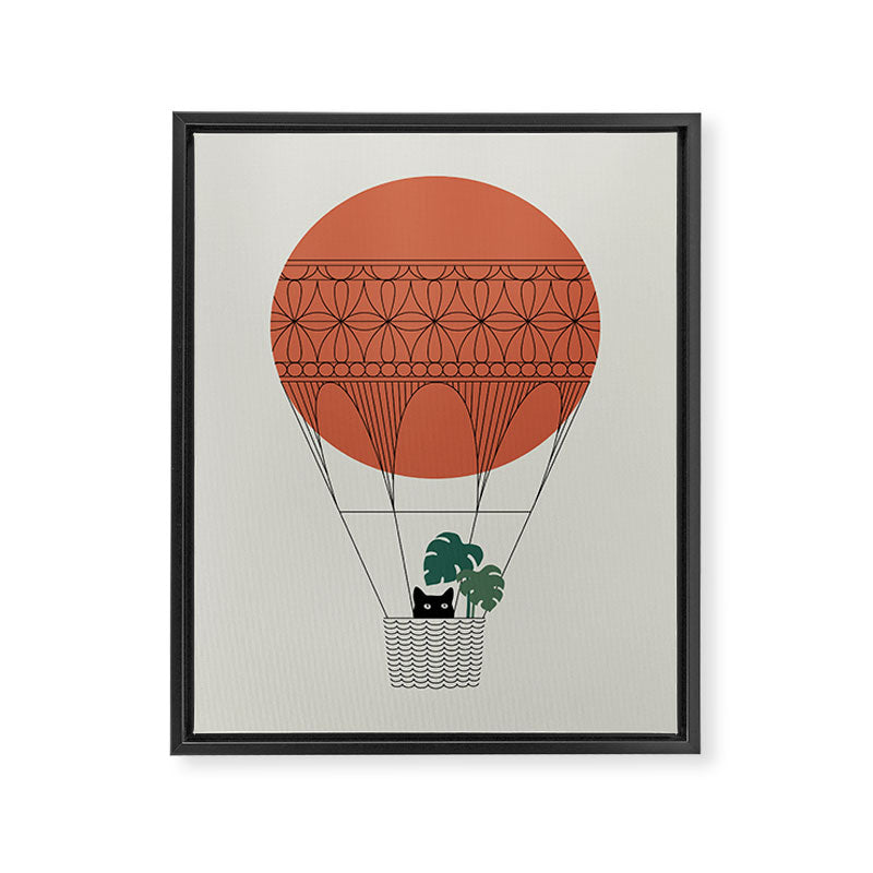 Cat Landscape 138: Hot Sun Balloon Framed Canvas Print Gallery Image 6