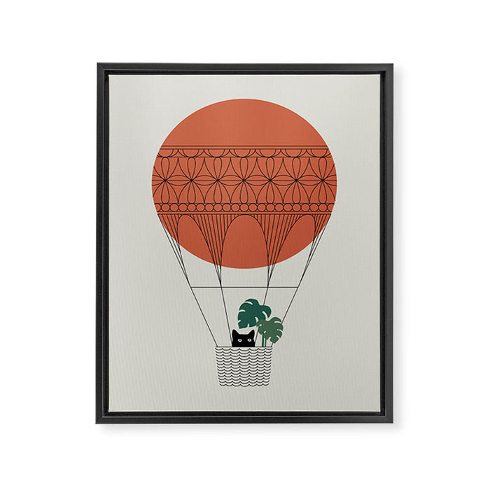 Cat Landscape 138: Hot Sun Balloon Framed Canvas Print Gallery Image 1