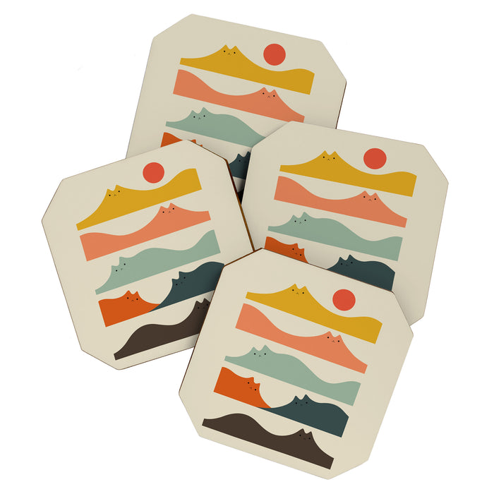 Cat Landscape 141 Coaster Gallery Image 1