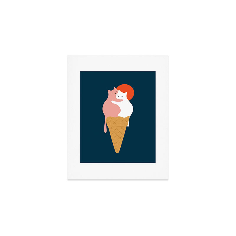 Cat Landscape 145: Strawberry & Vanilla Art Print Gallery Image 1