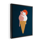 Cat Landscape 145: Strawberry & Vanilla Framed Canvas Print Gallery Image 2