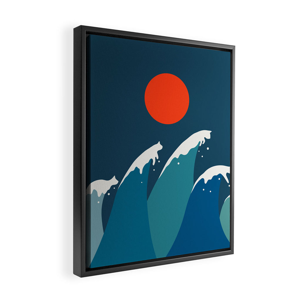 Cat Landscape 15 Framed Canvas Print Gallery Image 2