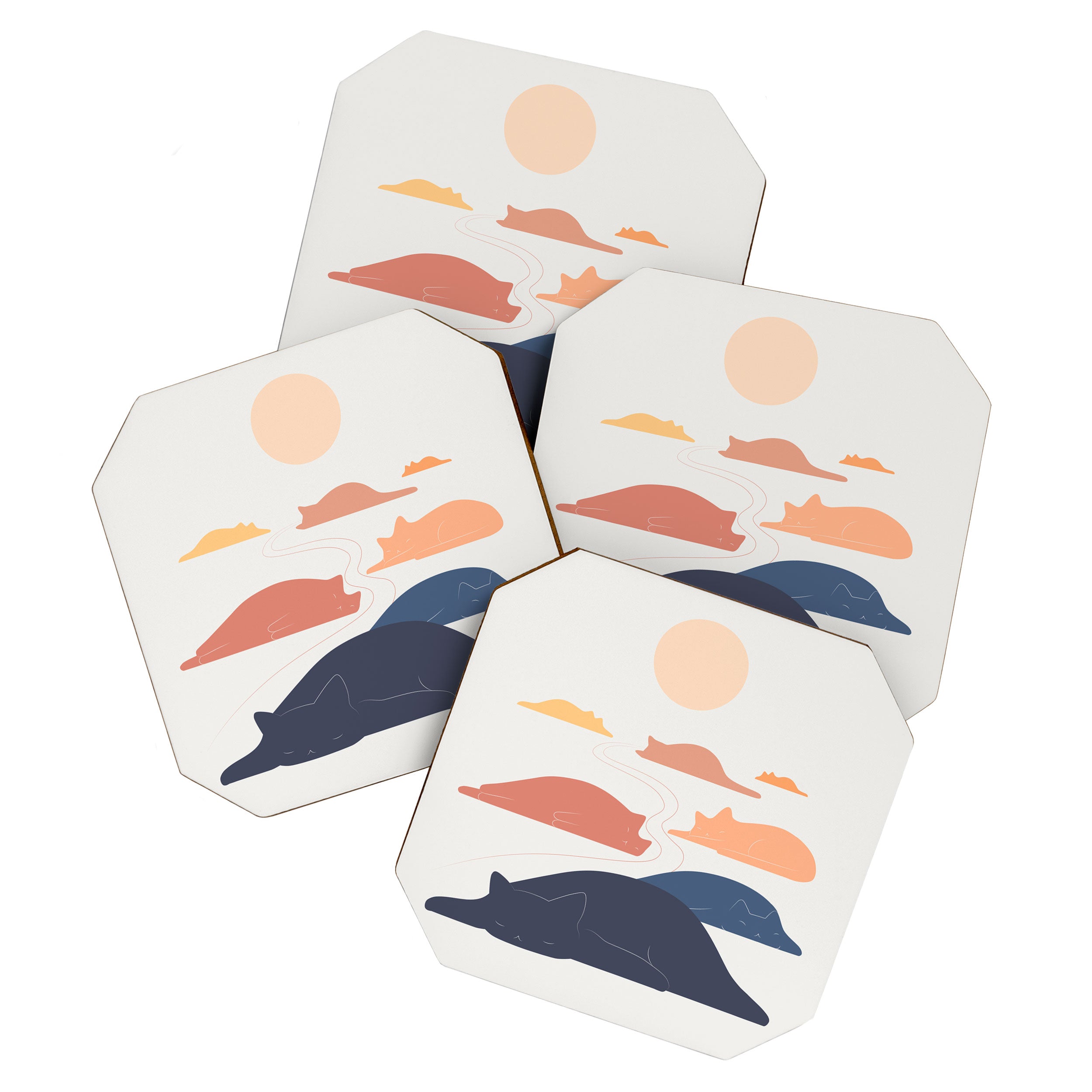 Cat Landscape 159 Coaster Gallery Image 1