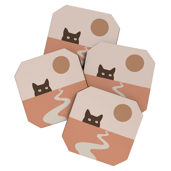 Cat Landscape 16 Coaster Gallery Image 1