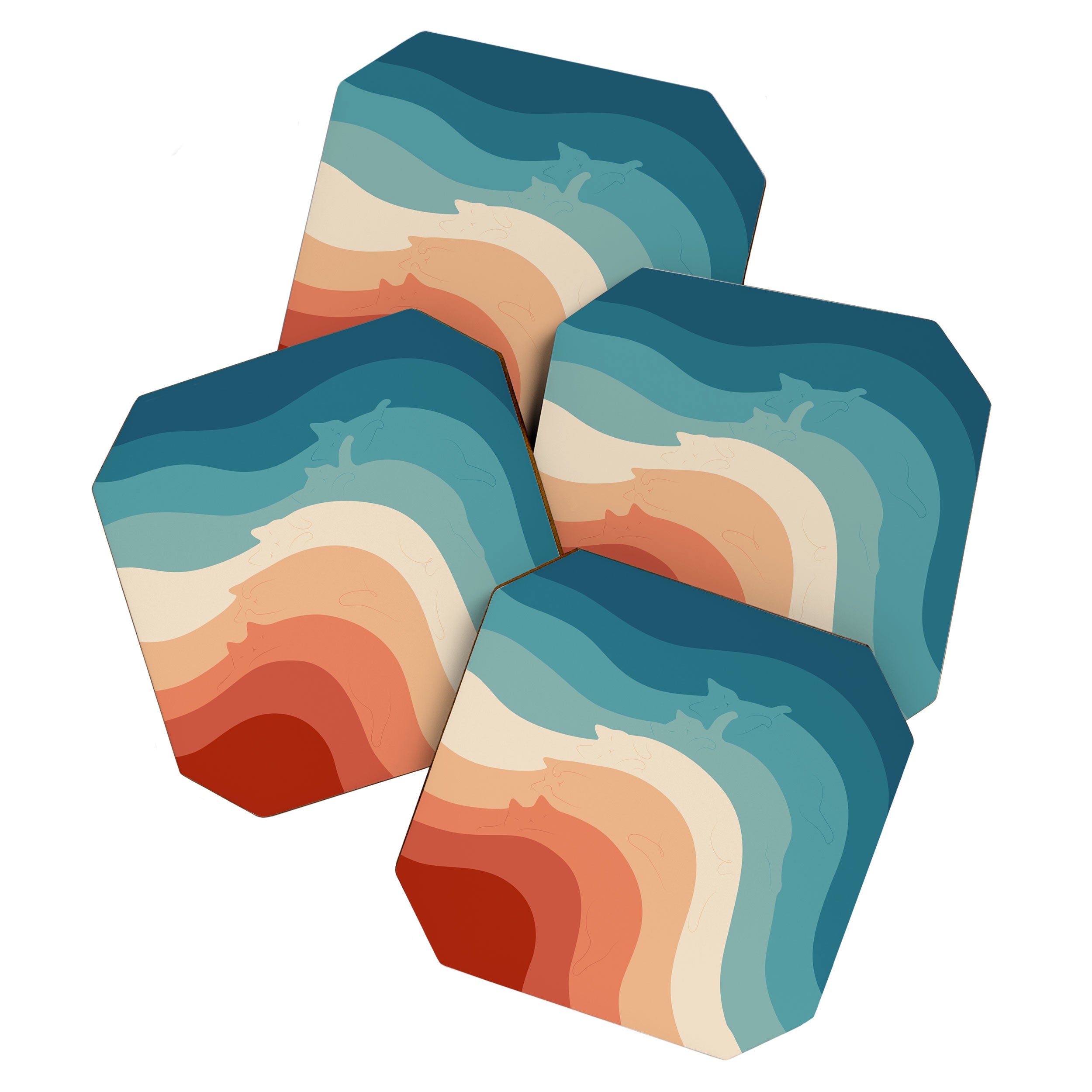 Cat Landscape 163 Coaster Gallery Image 1