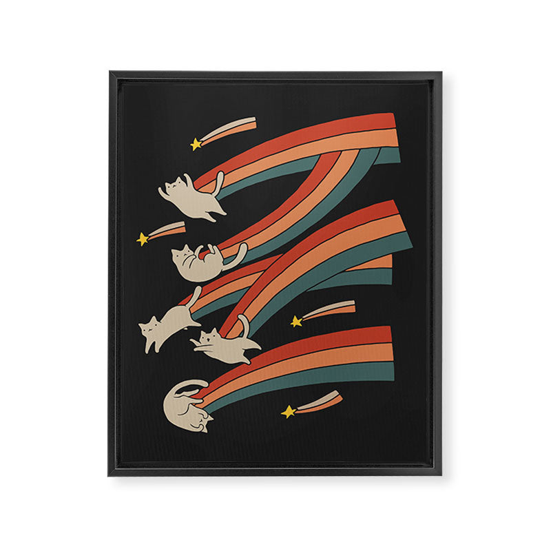 Cat Landscape 164: The Shooting Stars Framed Canvas Print Gallery Image 6