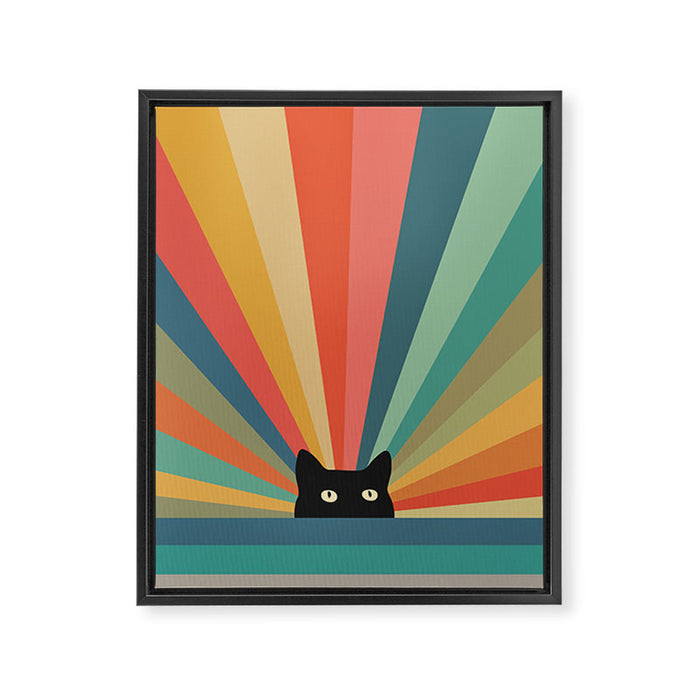 Cat Landscape 165C Framed Canvas Print Gallery Image 1