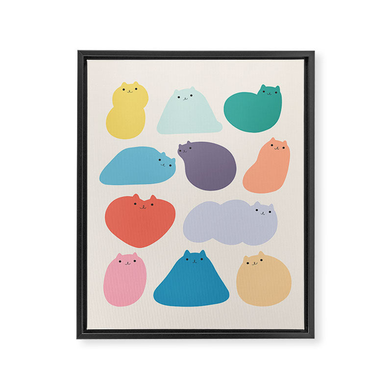 Cat Landscape 168 - Colourful Cats Framed Canvas Print Gallery Image 6