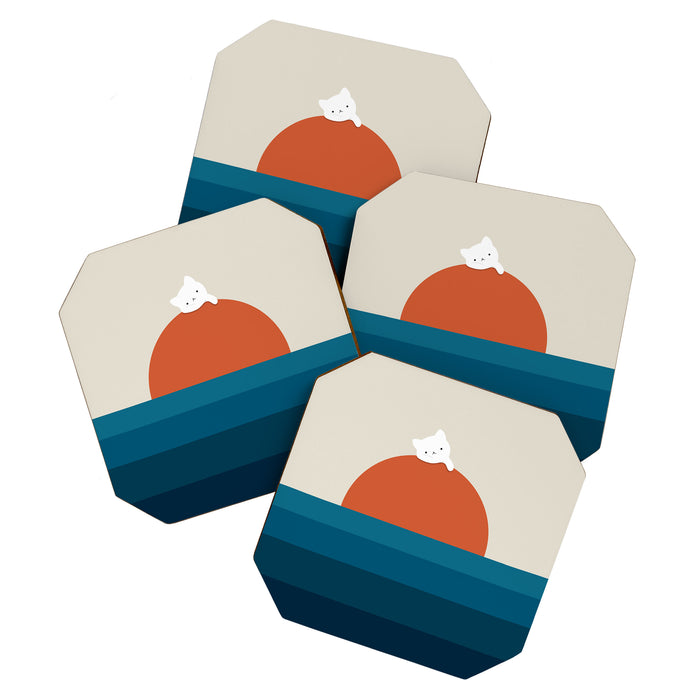 Cat Landscape 169 Coaster Gallery Image 1