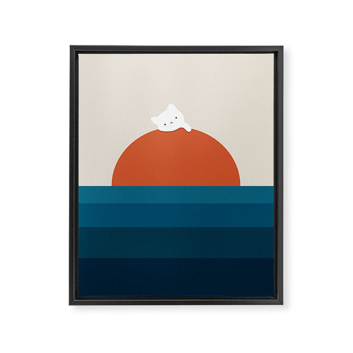 Cat Landscape 169 Framed Canvas Print Gallery Image 1