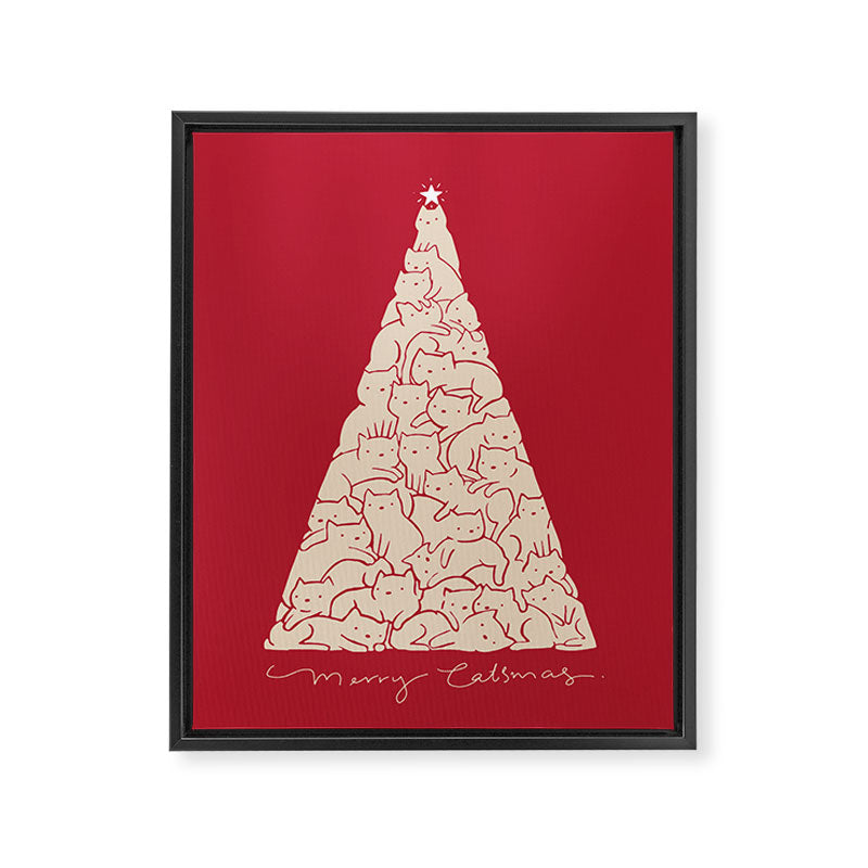 Cat Landscape 169: Merry Catsmas Framed Canvas Print Gallery Image 6