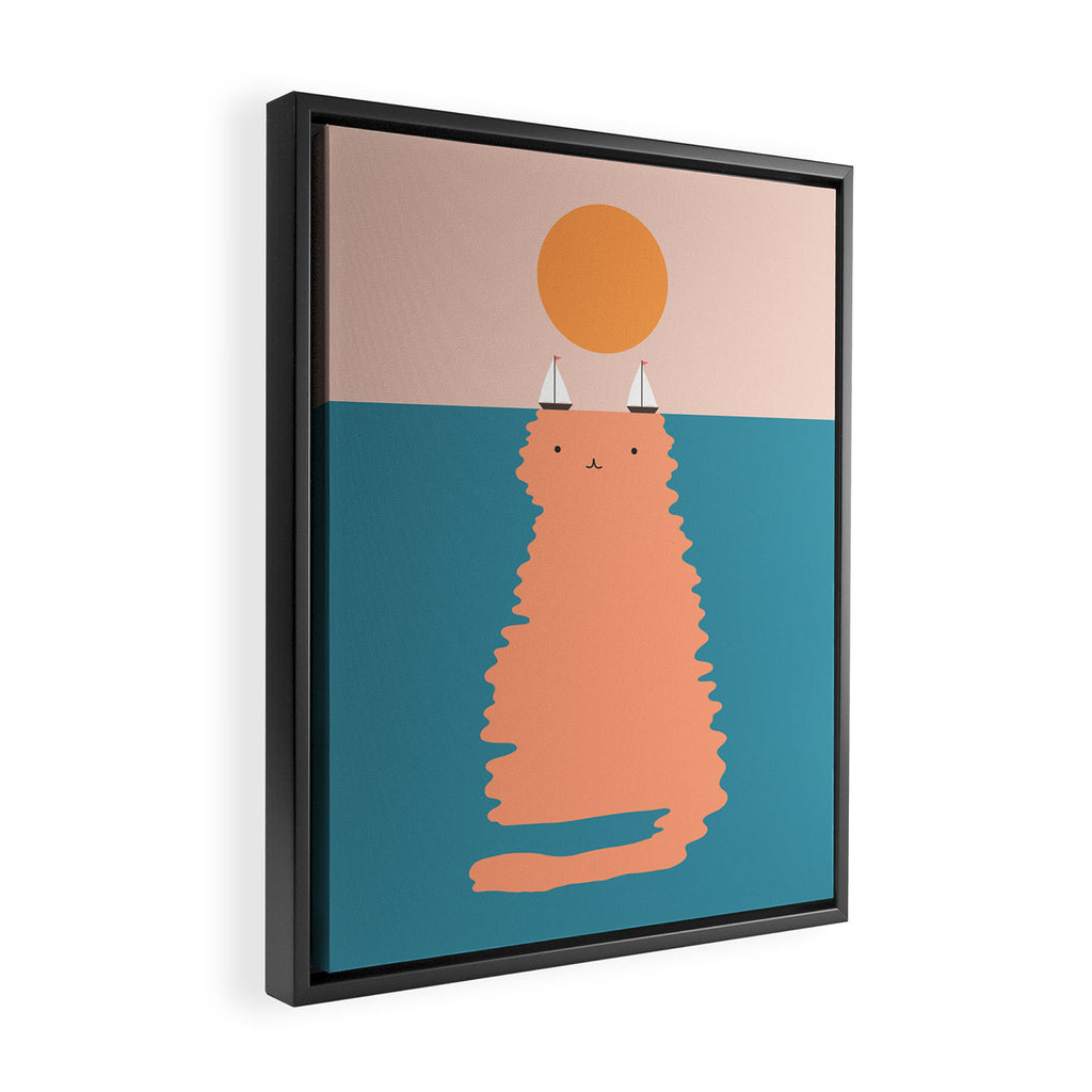 Cat Landscape 170 Framed Canvas Print Gallery Image 2