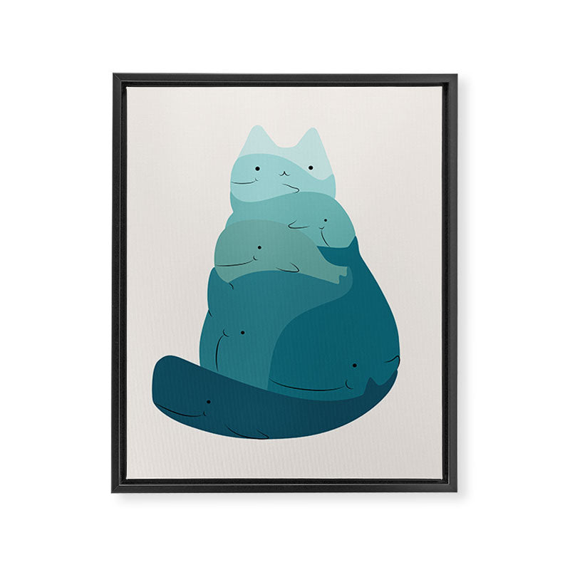 Cat Landscape 171: A Hungry Cat Framed Canvas Print Gallery Image 8