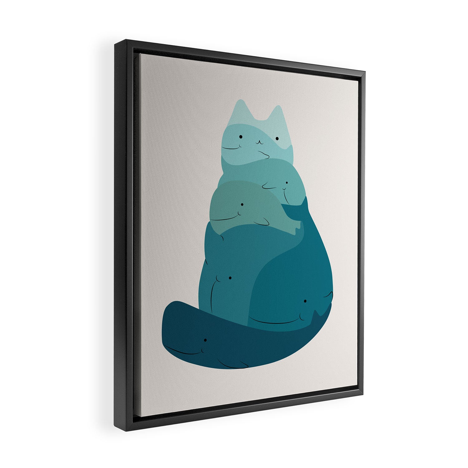 Cat Landscape 171: A Hungry Cat Framed Canvas Print Gallery Image 2