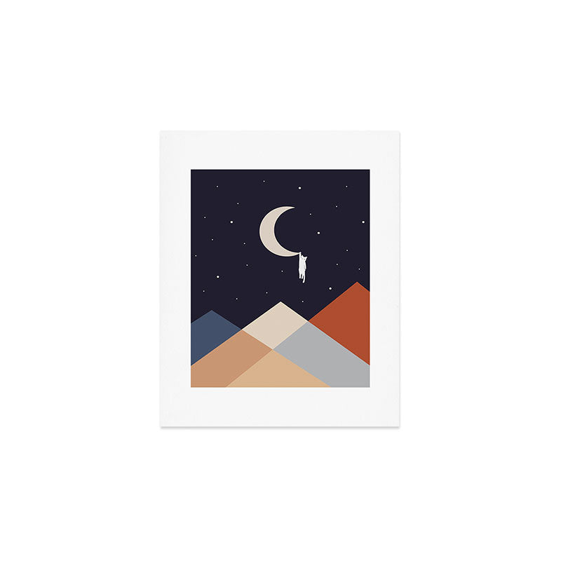 Cat Landscape 176 Hang on the Moon Art Print Gallery Image 1
