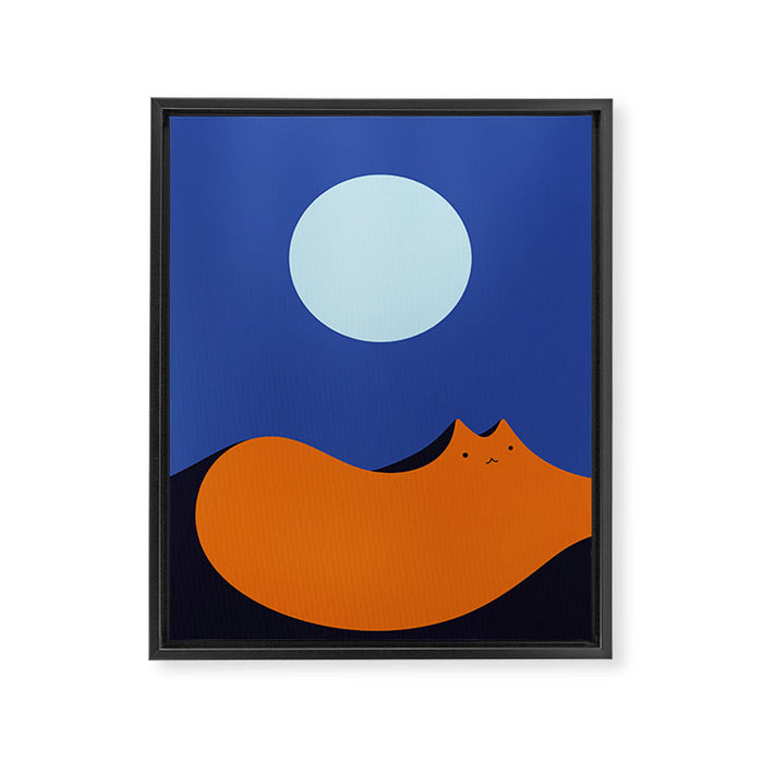 Cat Landscape 179: Lunar Mirage Framed Canvas Print Gallery Image 1