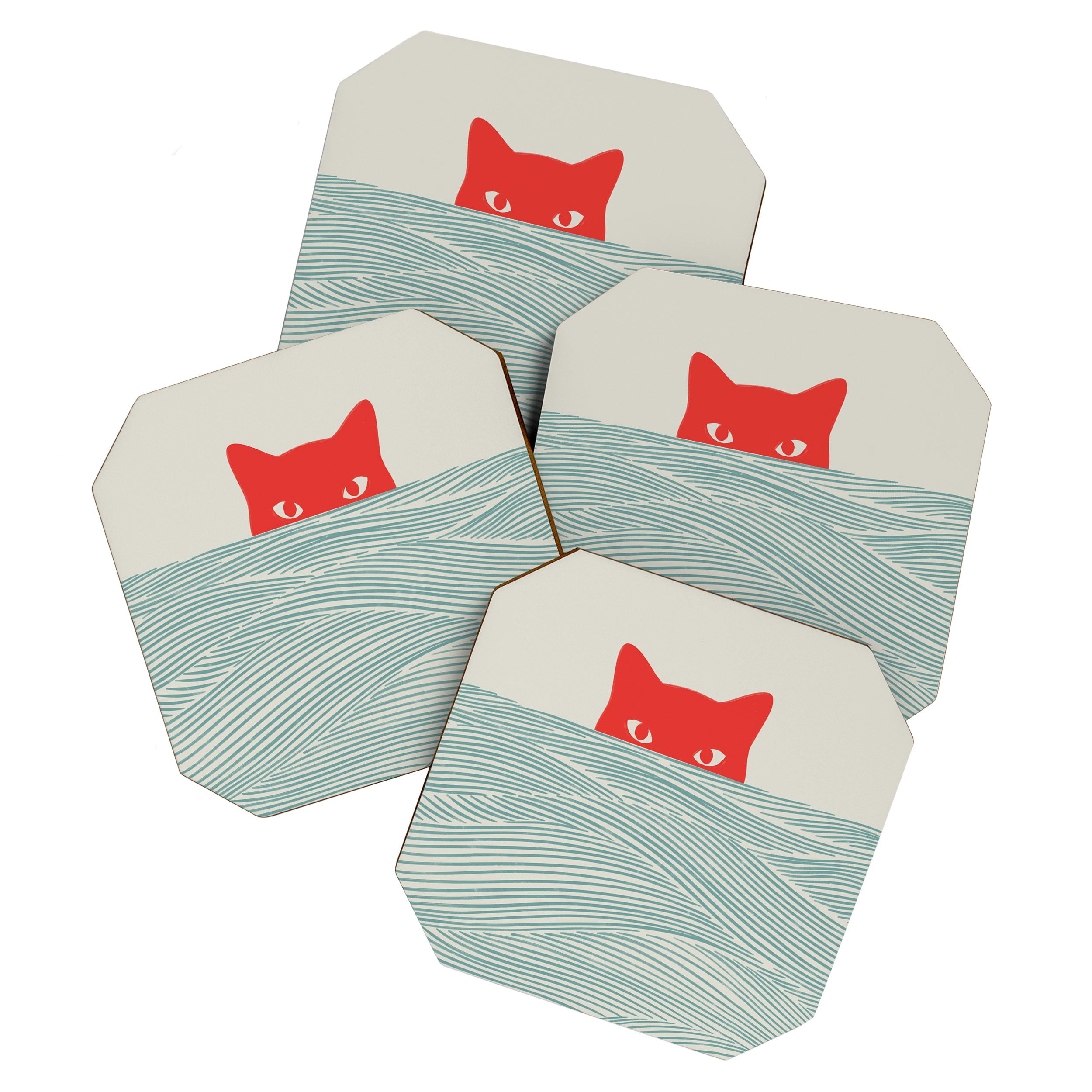 Cat Landscape 180: Sunrise Cat Coaster Gallery Image 1
