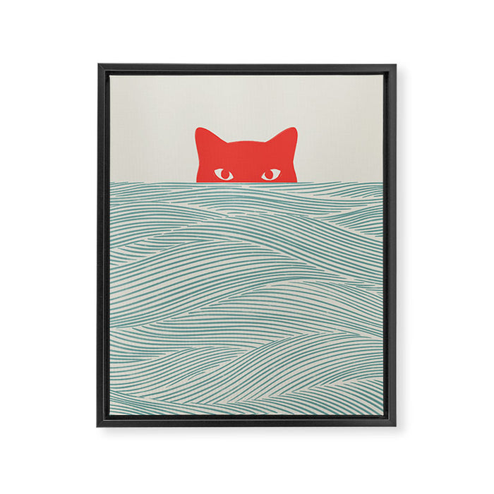 Cat Landscape 180: Sunrise Cat Framed Canvas Print Gallery Image 1