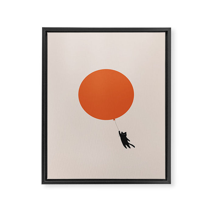 Cat Landscape 182: Sun Balloon Framed Canvas Print Gallery Image 1