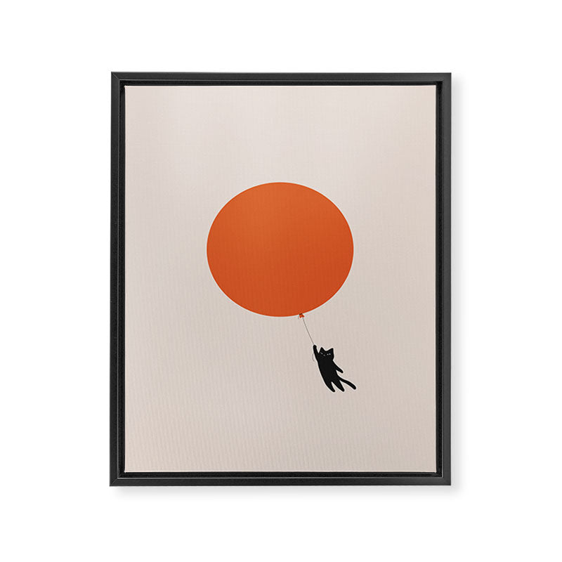 Cat Landscape 182: Sun Balloon Framed Canvas Print Gallery Image 6
