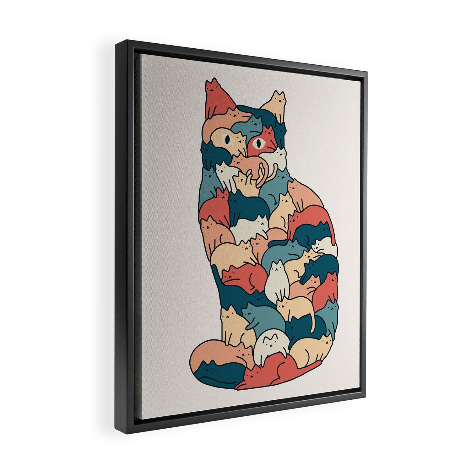 Cat Landscape 185: How many cats? Framed Canvas Print Gallery Image 2