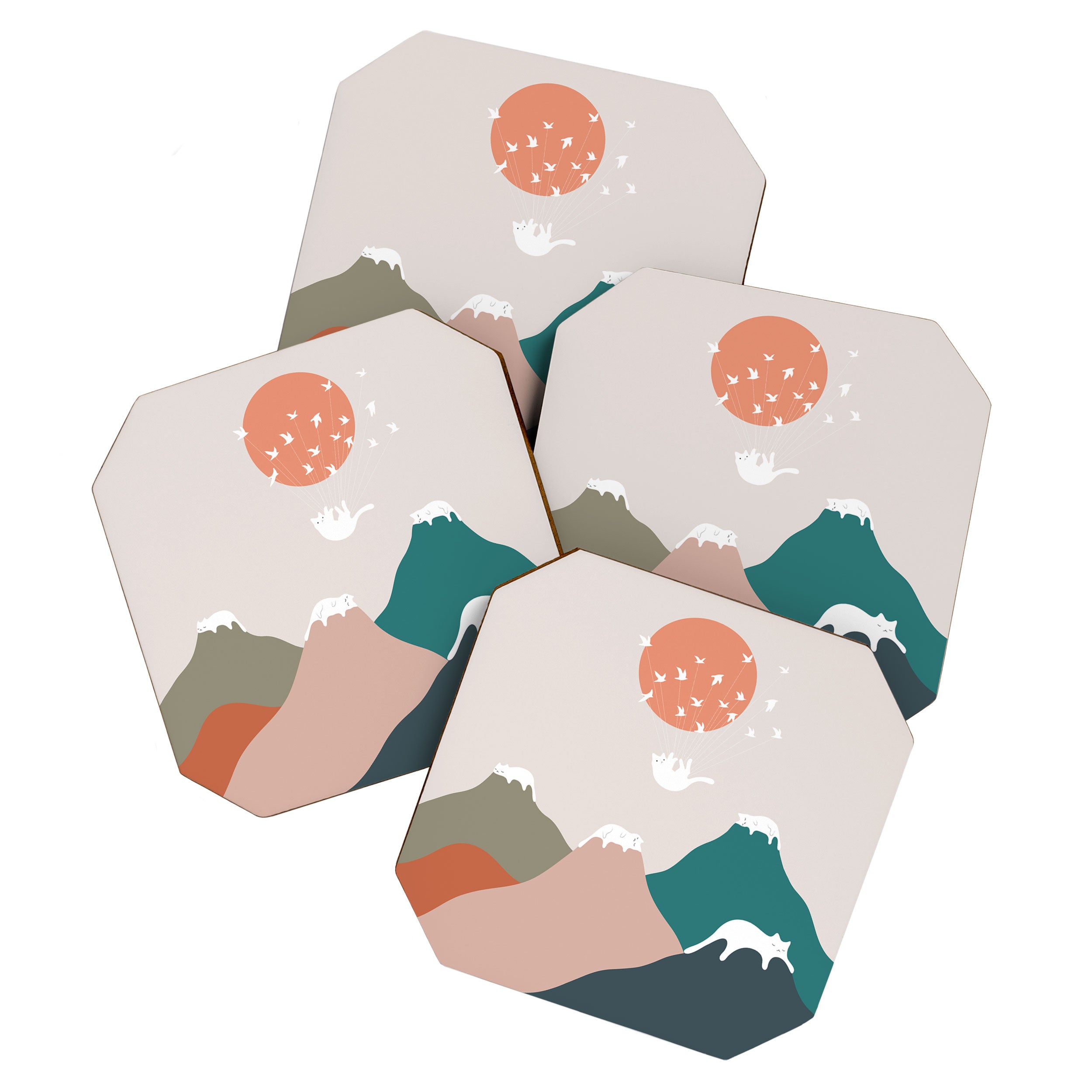 Cat Landscape 193 Coaster Gallery Image 1